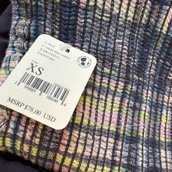 Free People Linen Plaid Tie Top - Picture 4 of 4